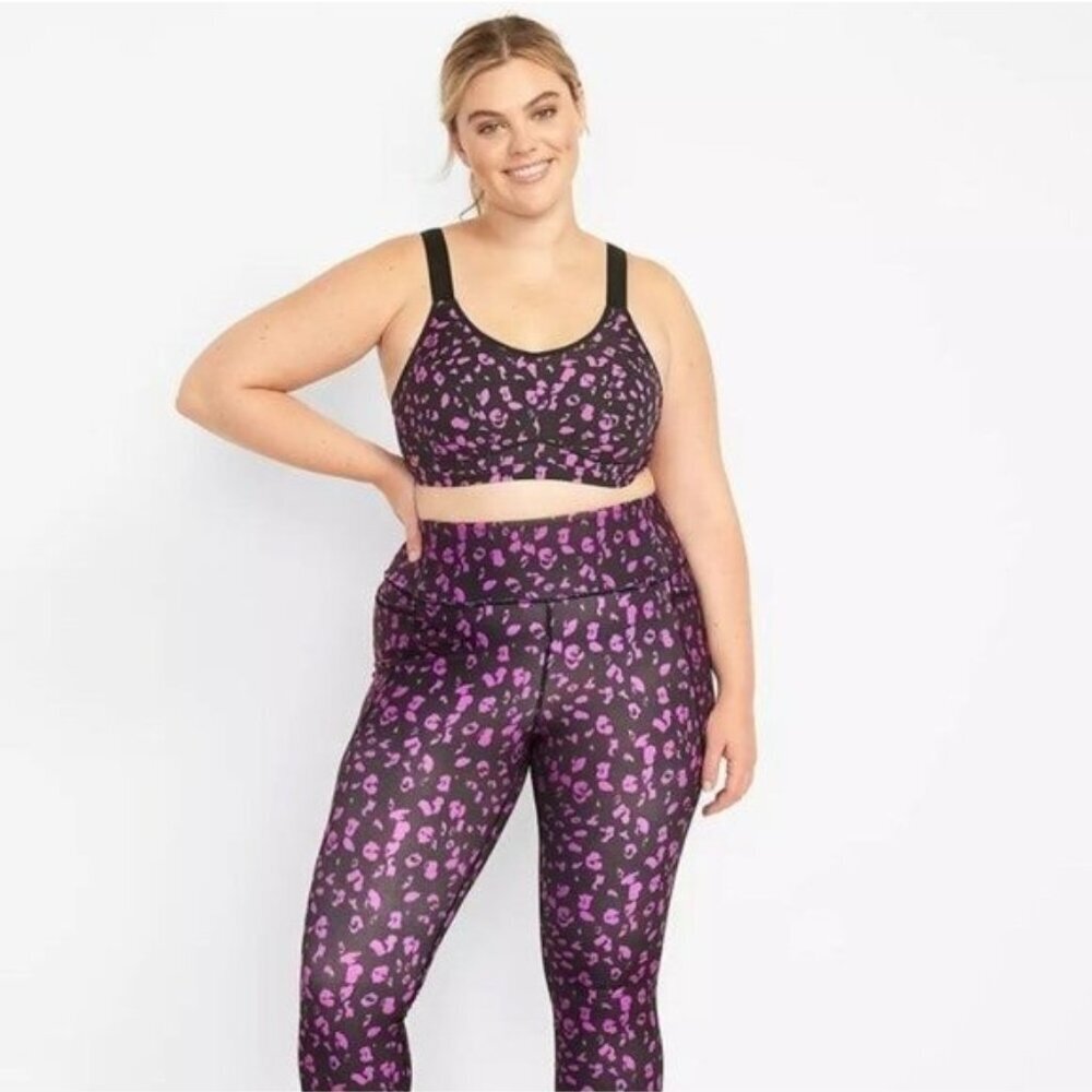NWT Cacique Lane Bryant LIVI High-Impact Underwire Wicking Sport Bra Pink Floral - Picture 4 of 4